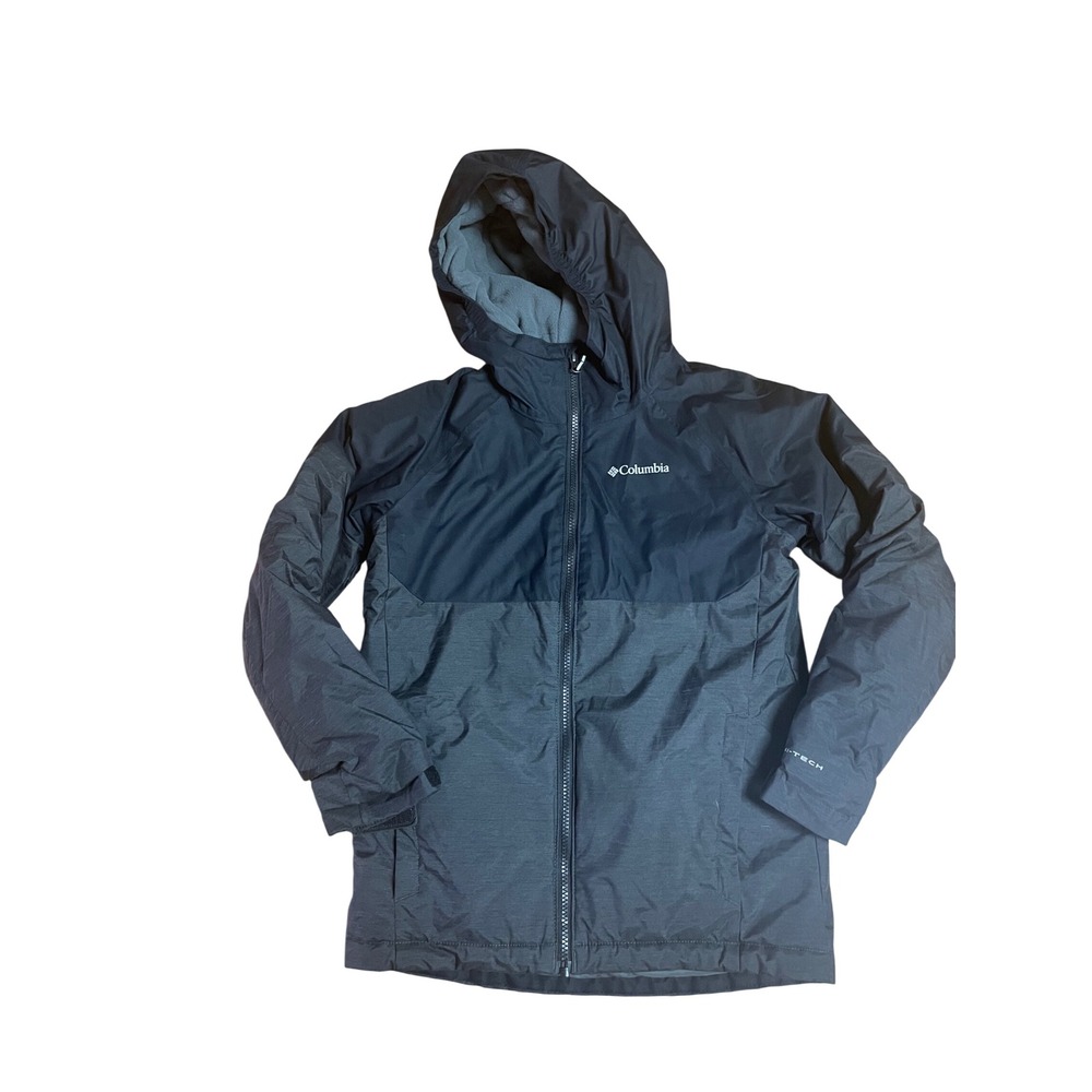 Columbia Kids Omni-Heat Hooded Winter Jacket Black Gray M 10/12 OutGrown Coat